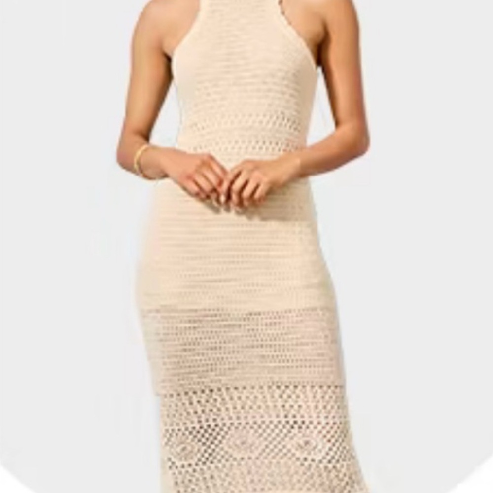Arizona Cream Crochet Midi Dress